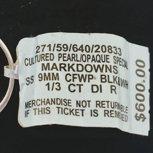 Cultured Pearl Ring/Necklace/Earring SET CFWP SS 1/3 CT - Picture 6 of 7